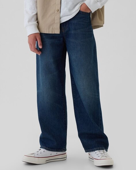 Boys Lightly Washed Baggy Fit Jeans