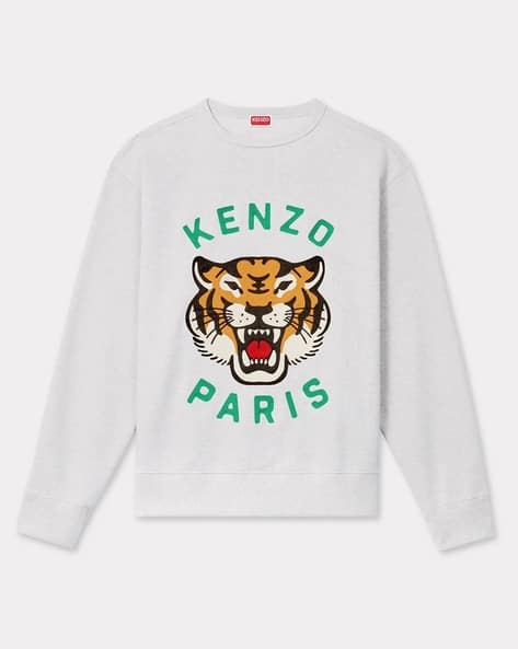 Buy KENZO Lucky Tiger Embroidered Oversized Cotton Sweatshirt 