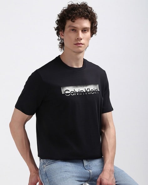 Logo Calvin Klein Crew Neck T Shirt Calvin Klein Jeans Large Logo