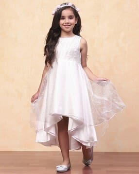 Girls Embroidered Fit & Flare Dress-image-15