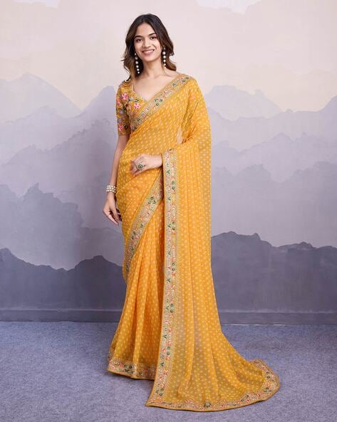 Embroidered Georgette Saree