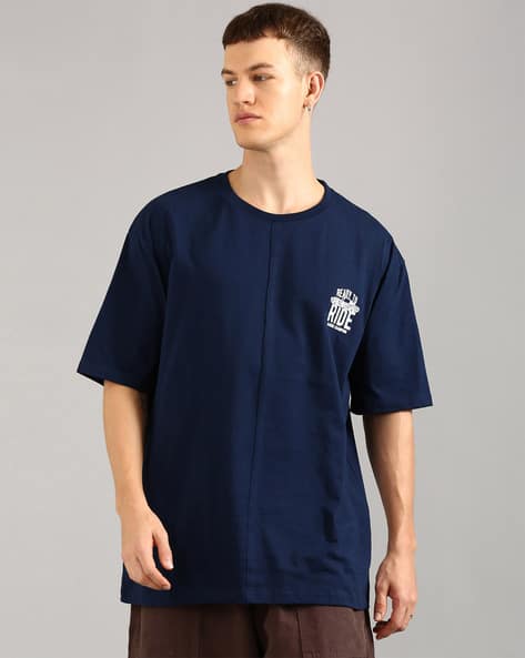 Buy JOVEN Men Typographic Print Oversiz Online | Ajio.com