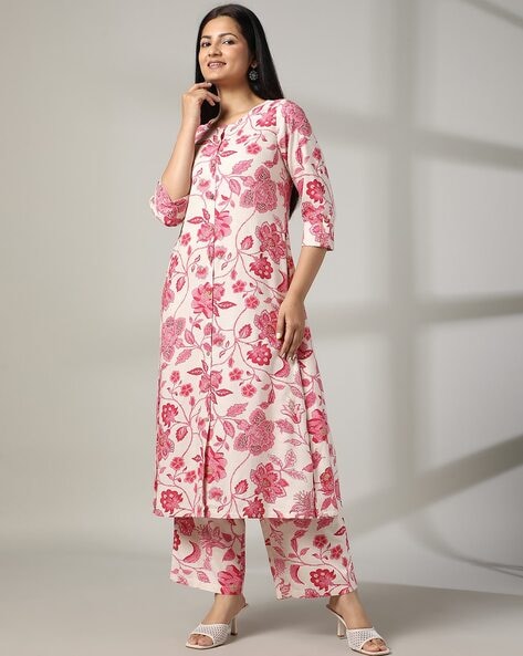 Women Floral Print Straight Kurta & Pants Set