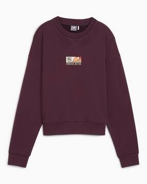 puma Women Graphic Print Relaxed Fit Crew-Neck Sweatshirt-picture-15
