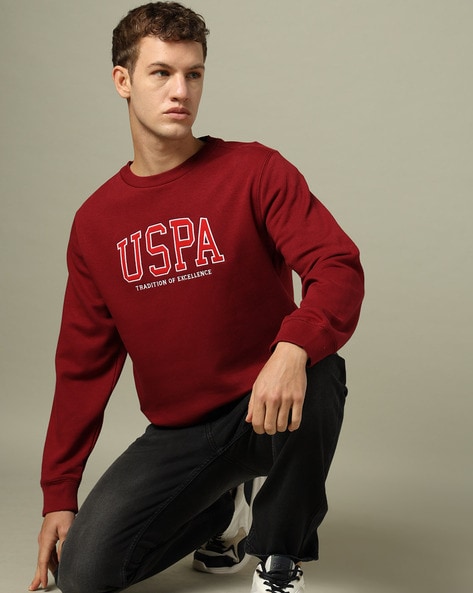 Men Brand Embroidered Regular Fit Sweatshirt