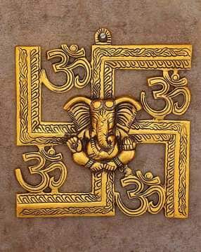 navyaksh Brass Swastik Ganesh  Showpiece-picture-27