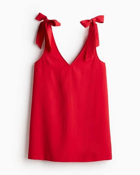 Women A-Line Tie-Strap Dress Women A-Line Tie-Strap Dress
