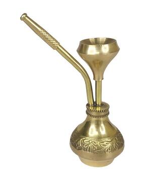 Brass Miniature Water Smoking Pipe Vintage Hookah
