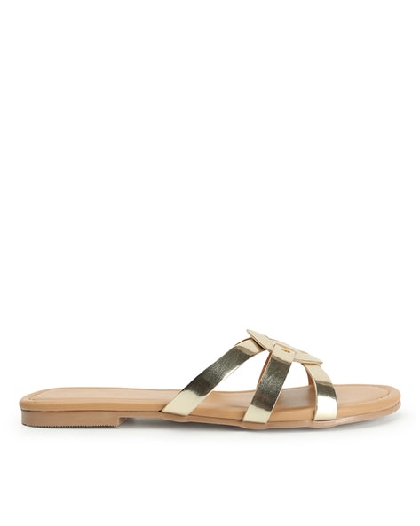 Carlton London Synthetic Upper Flat Sandals