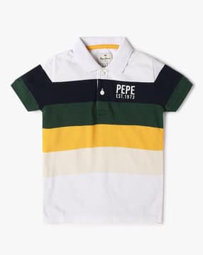 pepe jeans Boys Paco Striped Regular Fit Polo T-Shirt-picture-19