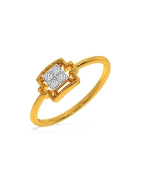 Men Yellow Gold Diamond Studded Ring - Pearl Ring-image-40