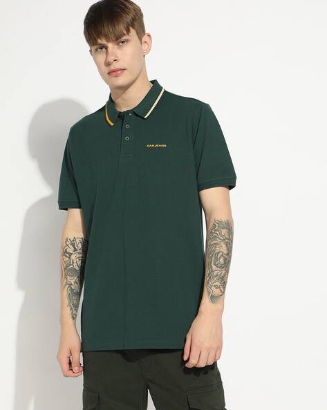 GAS Men Regular Fit Polo T-Shirt with Brand Embroidery