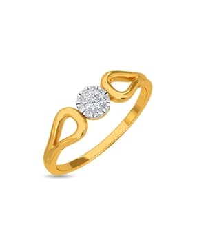 Men Yellow Gold Diamond Studded Ring - Perfect Simple Ring-image-41