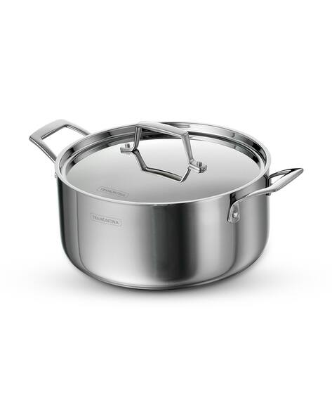 Buy TRAMONTINA Stainless Steel Casserole with Lid Silver-Toned
