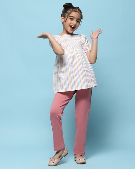 Buy pink Trousers Pants for Girls by Biba Online