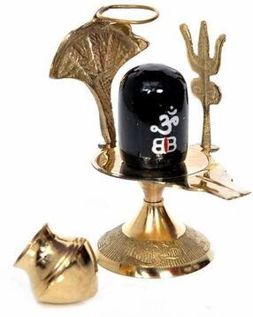 navyaksh Shiva Linga Idol with Kalash Stand Pooja Thali Showpiece-picture-49