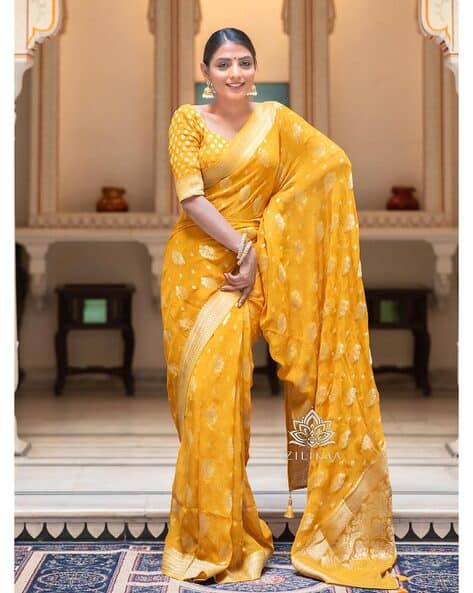 Yashika Fancy Banarasi Kanjivaram Art Sari en soie avec chemisiers | Sari Kanjivaram de couleur bleue | AZ YS OG VINALI BLUE, bleu, taille unique, bleu