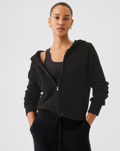 Women Zip-Front Hooded Pullover