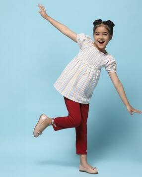 biba Girls Regular Fit Capris with Embroidered Hem-picture-14