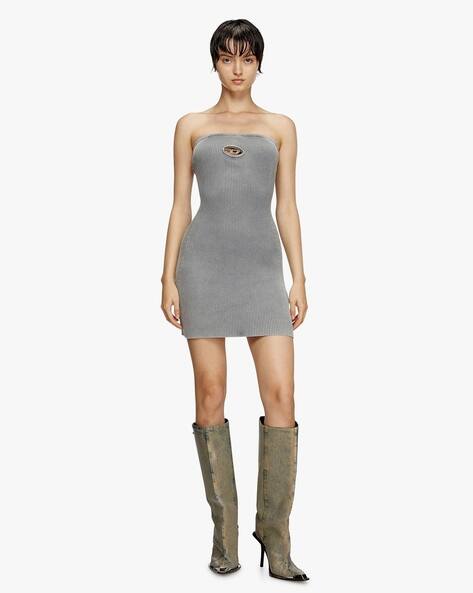grey off the shoulder bodycon dress Charcoal Off Shoulder Maxi Dress