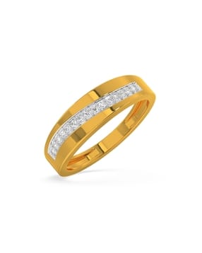 kisna jewellery Yellow Gold Diamond Studded Ring - Kennedy Diamond Ring For Her-picture-12