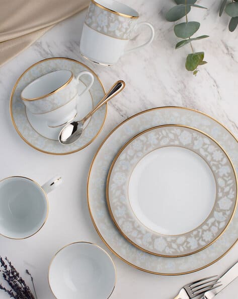 Floral Print 12-Piece Porcelain Dinner Set