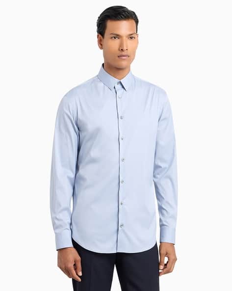 Ajio Giorgio Armani Men's Shirts Blended Solid Pattern
