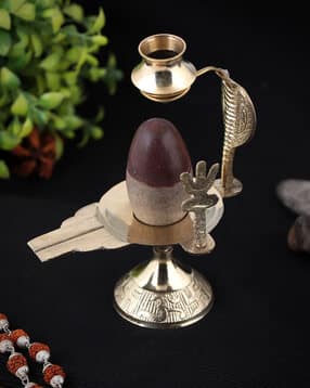 Narmadeshwar Shiv Lingam with Nagfani Narmadeshwar Shivling Statue Showpiece