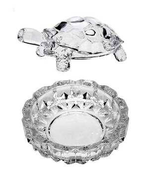 Crystal Glass Turtle Tortoise with Pond Showpiece-image-5