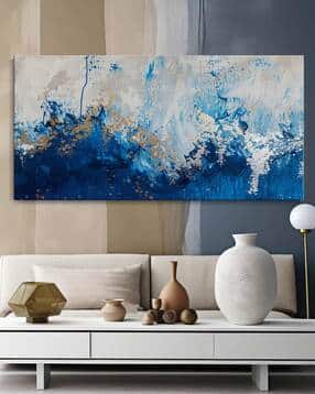 Abstract Waves Canvas Framed Wall Art Painting-image-42