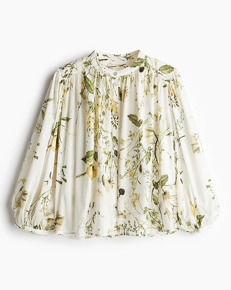 Women Balloon Sleeved Floral Top