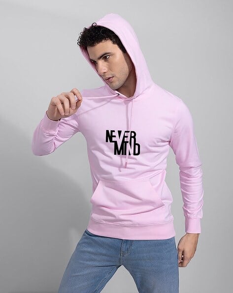 Ajio Pink Oversized Hoodie Mens Designer Pink Hoodie Mens Purple