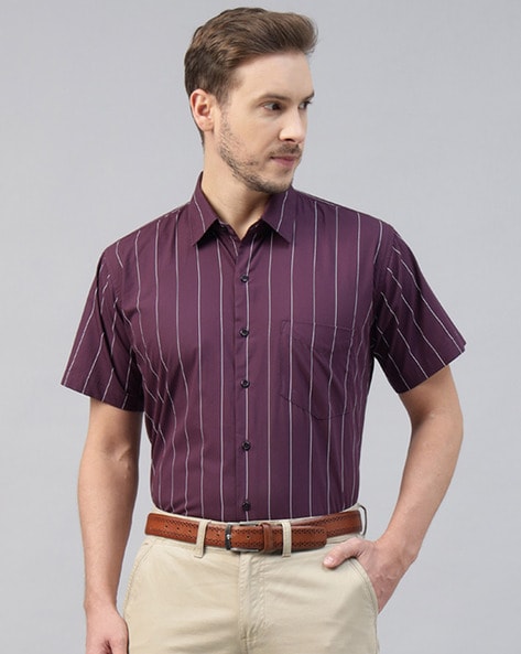 Hancock Men Stripes Slim Fit Shirt