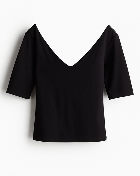 Women V-Neck Jersey Top