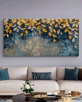 Leaf Print Canvas Framed Wall Art Painting-image-15