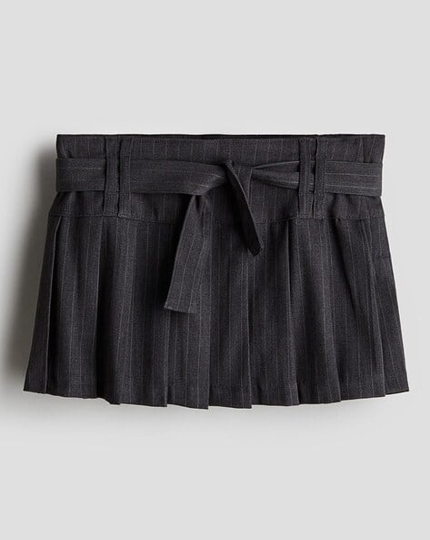 Girls Tie Belt Pleated Skirt