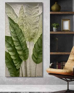 Botanical Banana Leaves Framed Canvas Wall Art Painting