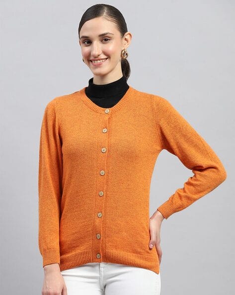 Buy Orange Sweaters Cardigans for Women by Monte Carlo Online