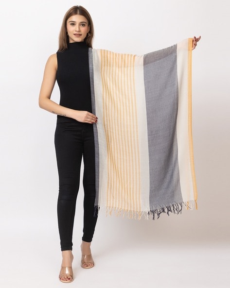 Striped Stole with Tassels Price in India