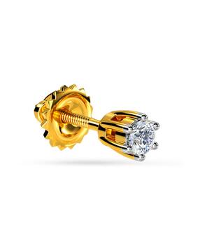 kisna jewellery Men Yellow Gold & Diamond Earrings-picture-5