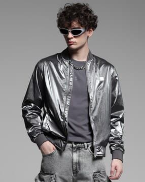 jack & jones Men Regular Fit Bomber Jacket with Logo Applique-picture-12