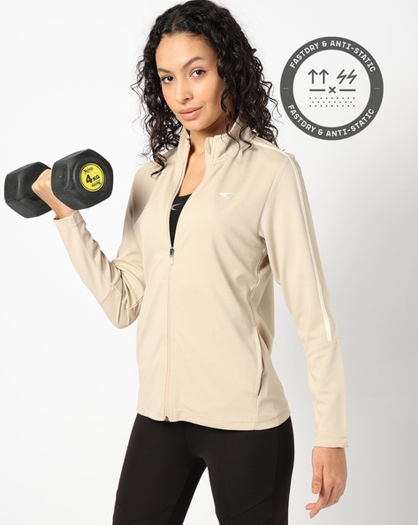 Women Striped Regular Fit Track Jacket