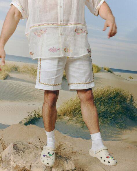 Buy White Shorts 3/4ths for Men by Mapu Online