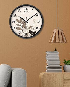 Leaf Print Round Wall Clock