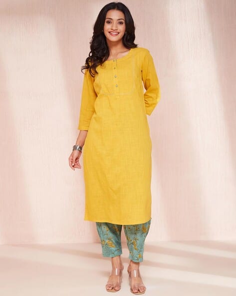 Fabindia Women Indian Straight Kurta Set