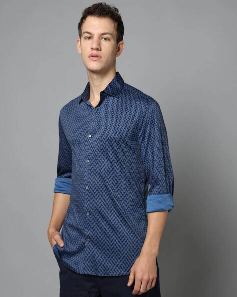 Marks & Spencer Men Typographic Print Slim Fit Jersey Shirt
