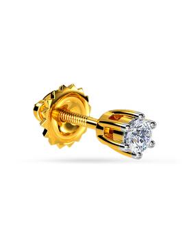kisna jewellery Men Yellow Gold & Diamond Jacole Earrings-picture-14