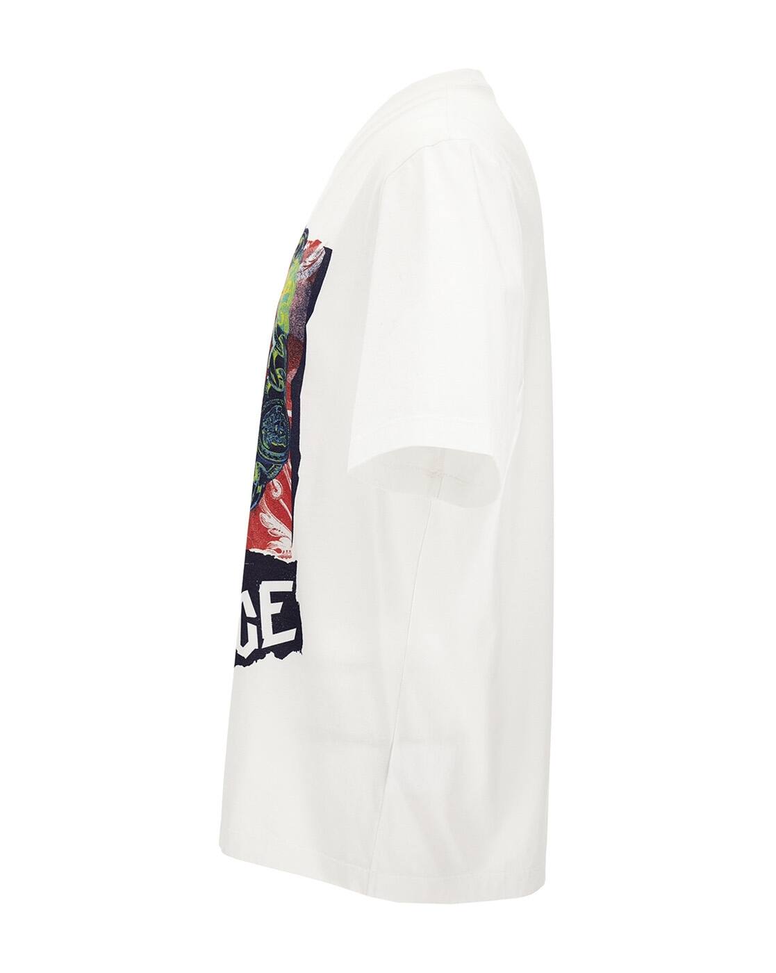 Buy VERSACE Collana Punk T-Shirt | White Color Men | AJIO LUXE