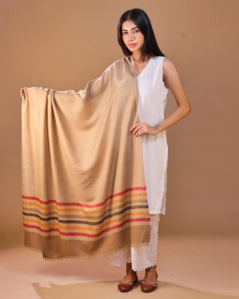 Women Stripes Shawl Price in India