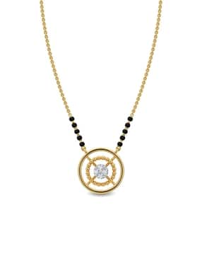 kisna jewellery Women Yellow Gold Diamond Mangalsutra-picture-40